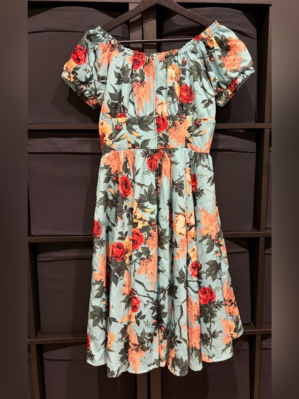 Pinup Couture Marie-Thérèse Peasant Dress in Sherbet Bella Roses Size M NWT - Picture 4 of 7